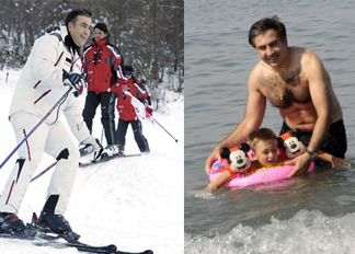 Президент Грузии покатался на лыжах и поплавал с аквалангом