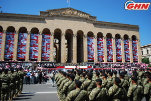 Военный парад начался в Тбилиси